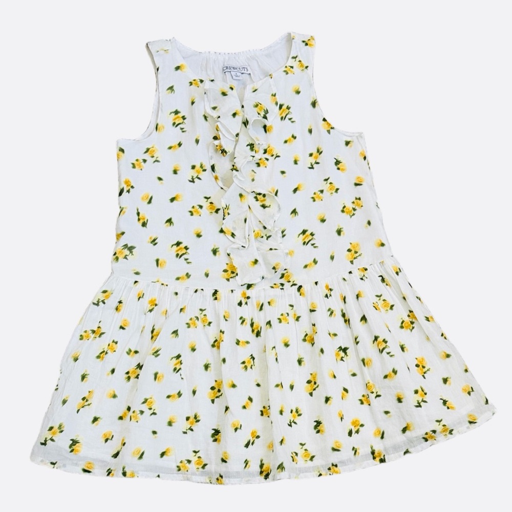 J.Crew Girls' Blurry Yellow Rose Print Drop-Waist Ruffle Dress—5 - Picture 2 of 7